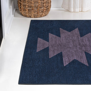Chayton Minimalist Geometric Machine-washable Area Rug